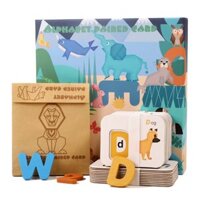 Bộ Thẻ Học Tiếng Anh Thông Minh Chữ Cái Và Số Đếm Từ Vựng In Hình Động Vật Alphabet Paired Card Gồm 26 Chữ Cái 10 Số Bằng Gỗ Kèm Thẻ Học