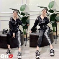 bộ thể thao gió lụa kéo khoá