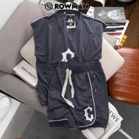 Bộ Thể Thao Nam 3 Lỗ Chất Tổ Ong Thêu Chữ C, Bộ Quần Áo Nam Mặc Nhà Chất Vải Dày Dặn Mềm Mát BO22 - ROWMAN