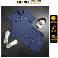 Bộ thể thao nam Adidas cao cấp mùa hè chất mát chuẩn phom xịn đẹp Tinomen TH5-039 Set thể thao nam cộc tay hè 2025