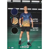 Bộ thể thao Nam ( Áo +Quần ) Mẫu AVT03 màu Vina Sport áo tập cầu lông, tennis, Gym, yoga  , quần đùi co giãn 4 chiều năn