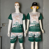 Bộ thể thao nam BIA SAIGON  cọc tay cổ tròn thun mềm đẹp mặc nhà đi chơi thoải mái -Đồ ngủ mặc hè thoáng mát TâmShop K0