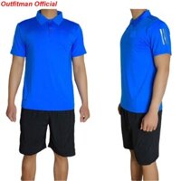 Bộ Thể Thao Nam CỔ BẺ TRƠN, Quần Gió, Áo Vải Thun Lạnh, Co Dãn 4 Chiều, Thấm Hút Mồ Hôi