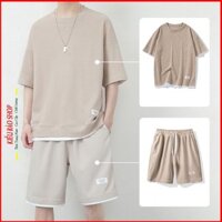 Bộ thể thao nam KBS set thun nam mặc nhà basic áo cộc tay quần short ống rộng phong cách trẻ trung hiện đại S06