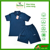Bộ Thể Thao nam mùa hè Lining bộ đồ nam mùa hè cộc tay chất poly cá sấu co dãn vận động thoải mái Hanh shop BNL105