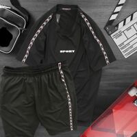 BỘ THỂ THAO NAM NĂNG ĐỘNG - ÁO ĐEN-QUẦN ĐEN - XXL