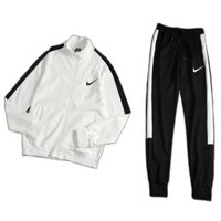 Bộ thể thao Nike Cardigan áo Trắng quần Đen