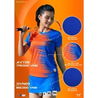 Bộ thể thao nữ AVT06 Vina Sport áo tập cầu lông, gym tennis, quần váy - đùi co giãn 4 chiều năng động thấm hút tốt