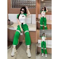 bộ thể thao nữ quần chất gió,áo chất thun. đi tập zumba,gym,yoga,aerobic,đi chơi đều xinh (BỘ 99)