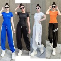 bộ thể thao quần gió áo thun,tập gym zumba dancer (quần fashion hoặc wear+áo mil)