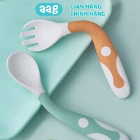 Bộ Thìa Dĩa Ăn Dặm Bẻ Cong Được AAG Cao Cấp