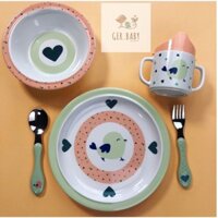 Bộ thìa dĩa , bát , đĩa và cốc uống nước cho bé - HÀNG CHUẨN AIR -UTL