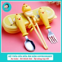 Bộ thìa dĩa đũa tập ăn dặm cho bé dễ thương hiệu Goryeo Baby Hàn Quốc LT01