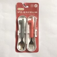 Bộ thìa dĩa inox chống gỉ cho bé tập ăn cao cấp [Thương Hiệu Edison]