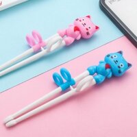 Bộ thìa, đũa, dĩa ăn dặm cho bé CAO CẤP HAPPYCAT Hàn Quốc(tuanhF)