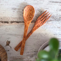 Bộ Thìa Gỗ &amp; Muỗng Gỗ Dừa URSPACE Dùng Trộn Salad Chụp Ảnh Decor  COCONUT SPOON &amp; FOLK - 1 thìa