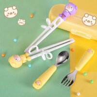 Bộ thìa - nĩa - đũa ăn dặm cho bé yêu Goryeo Baby Hàn Quốc (kèm hộp)