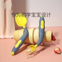 Bộ thìa tập ăn dặm mềm uốn cong cho bé trên 3 tháng, thiết kế dễ thương, màu hồng cá nhỏ