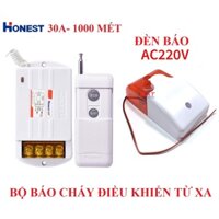 Bộ thiết bị báo cháy điều khiển từ xa 1KM và đèn báo còi 11DB 220V chuông báo cháy còi báo cháy