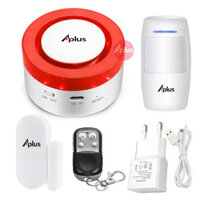 Bộ thiết bị chống trộm wifi không dây qua app điện thoại APLUS X1B (Bảo hành 12 tháng 1 đổi 1)(Hú còi chớp báo động, cảnh báo từ xa qua app điện thoại)(Có pin dự phòng 8 giờ)