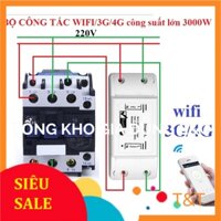 Bộ thiết bị điều khiển từ xa không dây kết nối wifi 3G 4G bật tắt hẹn giờ công suất lớn 3000W smart life + CJX2-18A