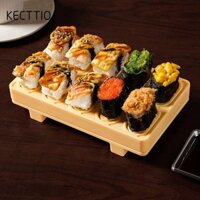 Bộ thiết bị làm Sushi KETTIO, Khuôn cuộn Sushi Kimbap chống dính bằng nhựa, Phụ kiện nhà bếp 10 khoang Khuôn cuộn bánh DIY đa chức năng