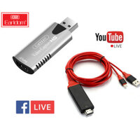 Bộ Thiết Bị Live Stream Dành Cho Điện Thoại USB Video Capture Card Earldom W17 - Hàng Chính Hãng - W16  HDMI iPhone