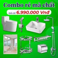 Bộ thiết bị vệ sinh giá siêu rẻ NA006 : Sen cây - bệt liền khối - phụ kiện