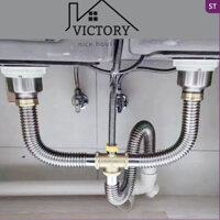 Bộ thoát nước chậu bồn rửa bát xi phông thoát nước chậu 2 hố