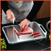 Bộ thớt kháng khuẩn 2 mặt, inox 304 và nhựa PP, chống tràn, tiện lợi