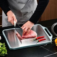 Bộ thớt kháng khuẩn 2 mặt, inox 304 và nhựa PP, chống tràn, tiện lợi