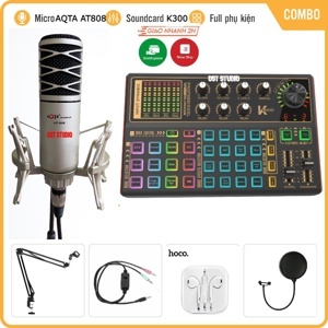 Bộ thu âm K300 + Micro AQTA AT-808