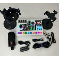 Bộ Thu Âm Livestream Mic 48V AQTA P1 + SoundCard X5 tiếng việt đầy đủ hiệu ứng vỗ tay cười đùa tặng tai nhét giá đỡ