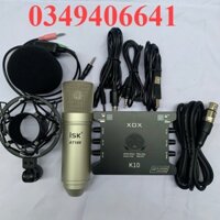 Bộ Thu Âm Livestream Micro ISK AT100 Loại 1 Và Sound Card XOX K10 Bản kỷ niệm và dây kết nối đầy đủ
