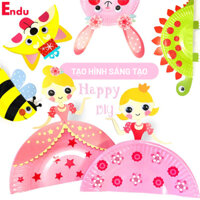 Bộ Thủ Công Dán Đĩa Giấy Cho Bé Sáng Tạo