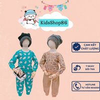 BỘ THU ĐÔNG DÀI TAY BÉ TRAI DA CÁ QUẢNG CHÂU IN HÌNH KHỦNG LONG - GẤU XỊN XÒ ĐÁNG YÊU SIZE 8-20KG [TD25]
