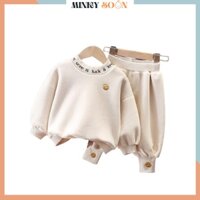 Bộ Thu Đông Dài Tay In Hình Mặt Cười Chất Nỉ Bông Cho Bé Từ 6-27kg hàng thiết kế