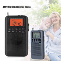 Bộ thu ngoài trời HRD-104 Di động AM / FM Stereo Radio Pocket 2 băng tần Điều chỉnh kỹ thuật số Bộ thu Mini ngoài trời có loa trình điều khiển Bộ vô tuyến LCD 1,3 Inch