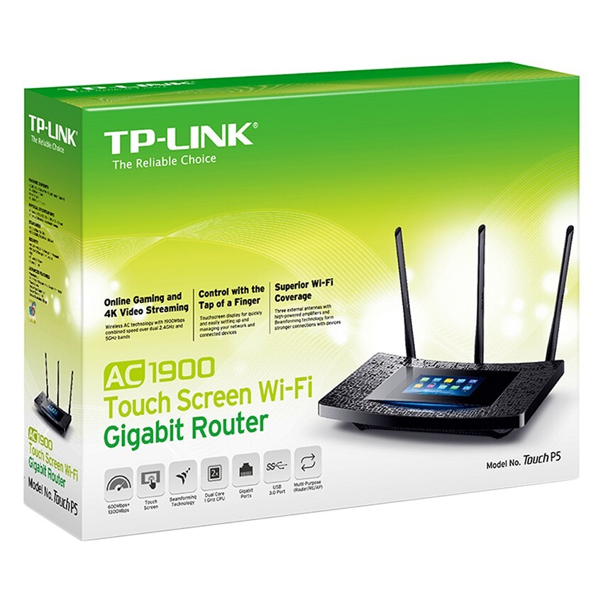 Bộ thu phát không dây TP-Link Router Gigabit Wi-Fi Cảm ứng AC1900 Touch P5
