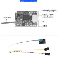 Bộ thu RC Flysky FS-A8S FS-8A Mini 8CH 2.4Ghz - Đầu ra PPM / i-BUS / SBUS, Siêu nhỏ gọn, Độ trễ thấp, Tương thích với i6S, i6X, i10, FS-GT2E, A2 (Mô hình Drone / FPV / RC)