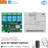 Bộ thu tín hiệu điều khiển từ xa không dây 433Mhz RF DC 12V 24V 4CH dành cho bóng đèn, máy bơm nước
