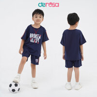 Bộ thun cộc tay bé trai DEROSA KIDS, đồ bộ mùa hè cho bé từ 2 đến 6 tuổi ZSK23-307B