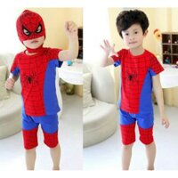 Bộ thun cotton mềm mát hóa trang người nhện Spiderman kèm mặt nạ
