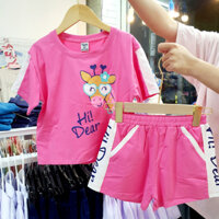 Bộ thun đùi áo croptop cho bé gái, đồ bộ thun cotton 4 chiều cho bé mặc nhà