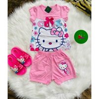 Bộ thun kitty hồng quần bí siêu cute