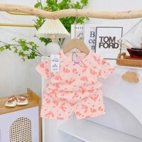 Bộ thun lạnh hoạ tiết cộc tay cho bé