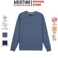 Bộ thun mặc nhà thu đông ARISTINO ALH010W3 trơn màu dáng suông áo cổ tròn bo tay quần cạp chun bo gấu chất liệu cotton