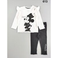 Bộ thun Minmie trắng đen Primark sz 3-24M