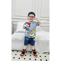 Bộ thun mùa hè Đội Chó Cứu Hộ ( ÁO GHI) chất cotton