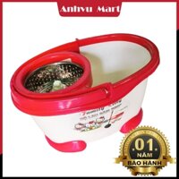 Bộ thùng lau nhà kitty 360 độ trọn bộ inox ( 1 thùng, 1 cây, 1 bông lau )